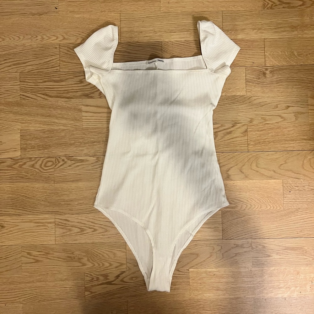 Reformation Ribbed Bodysuit - White